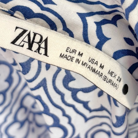 Zara blue and white belted dress - Picture 6 of 7